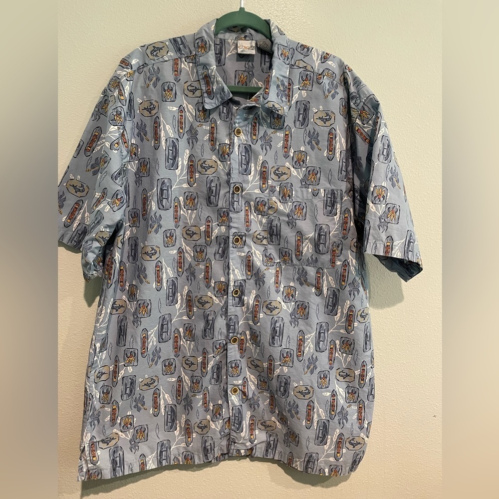 OP Blue Hawaiian button up men’s shirt size XXL